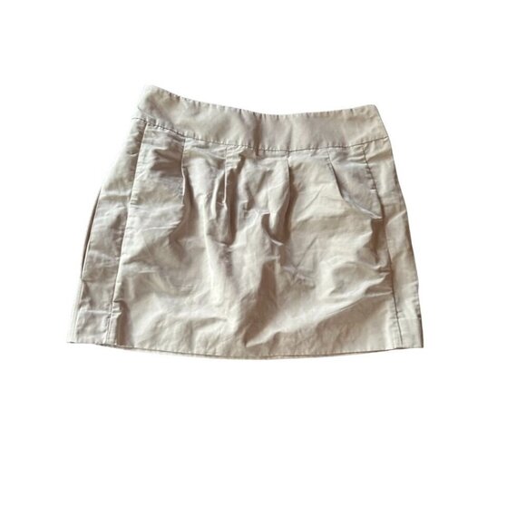 NWT BCBG Maxi the Mini Skirt Khaki Pleated Size 10 - Picture 1 of 7